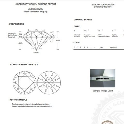 605385202 Round Brilliant 1.07 D VS2